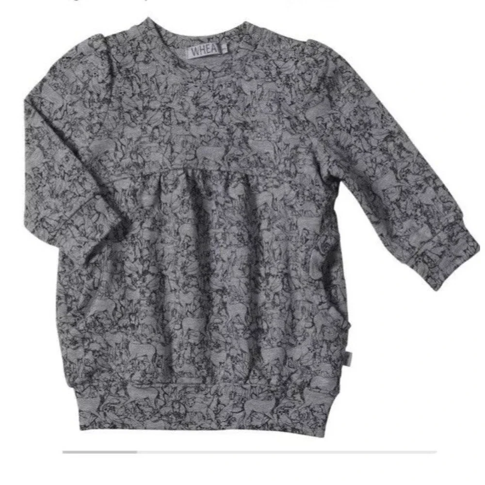 New Wheat Safina tunic Dress Sweater 3y Us 3 Melange Grey cotton blend
